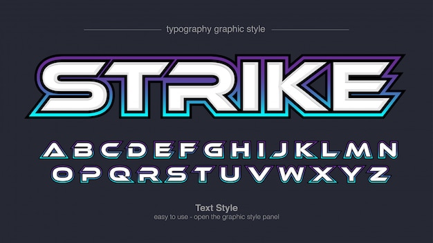 Tipografía futurista neon bold techno