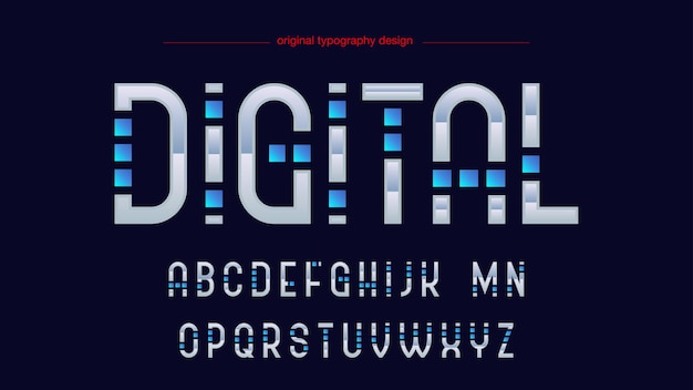 Tipografía Futurista Silver Blue Squares