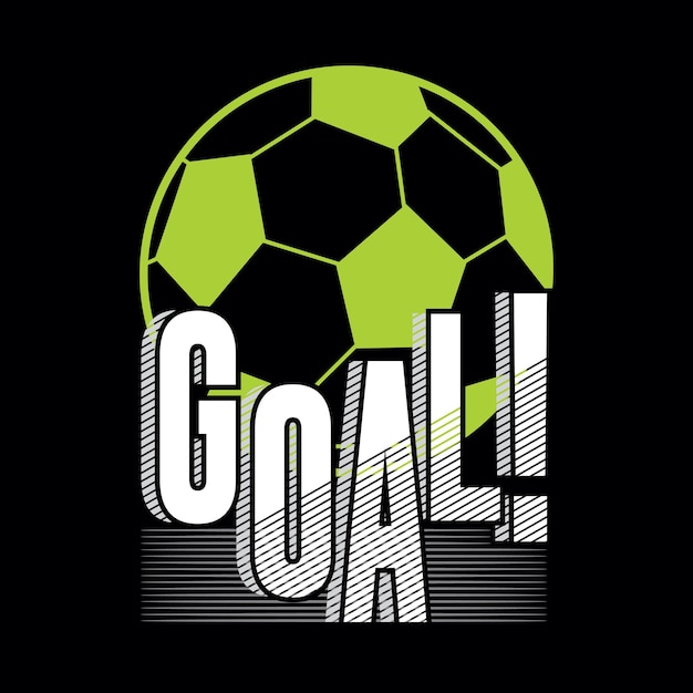 Tipografía de gol de fútbol de diseño vintage lista para imprimir vector premium
