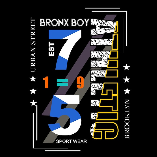 tipografía gráfica de camiseta atlética para ilustración de impresión camiseta de arte vectorial vintage