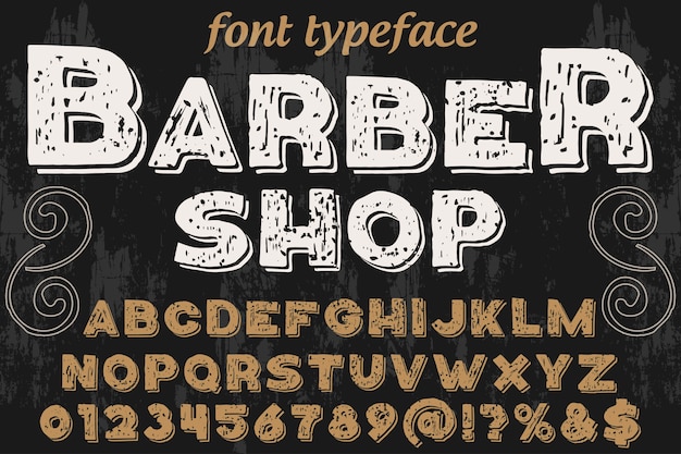 Vector tipografía gráfica estilo barbería.