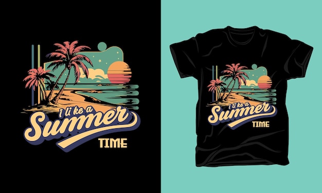 tipografía gráfica de verano diseño de camisetas vintage