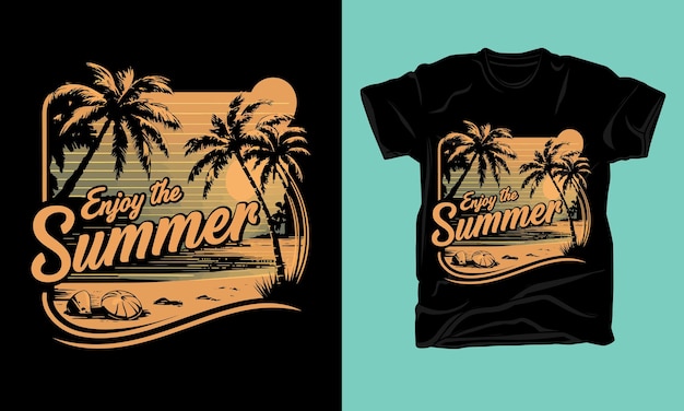 tipografía gráfica de verano diseño de camisetas vintage