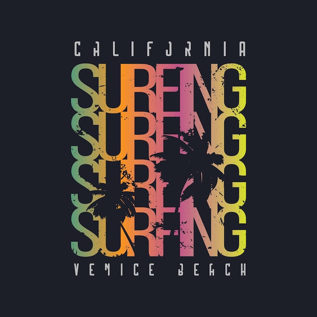 Tipografía de ilustración de California para la etiqueta del logotipo del cartel de la camiseta o la mercancía de la ropa