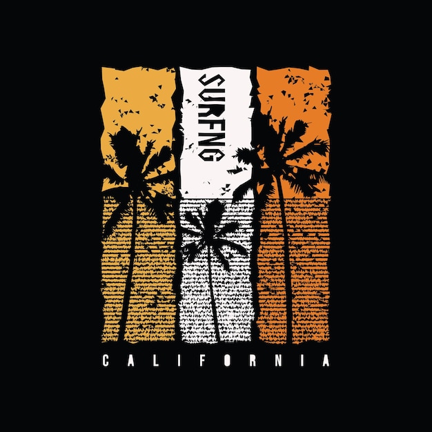 Tipografía de ilustración de California perfecta para el diseño de camisetas