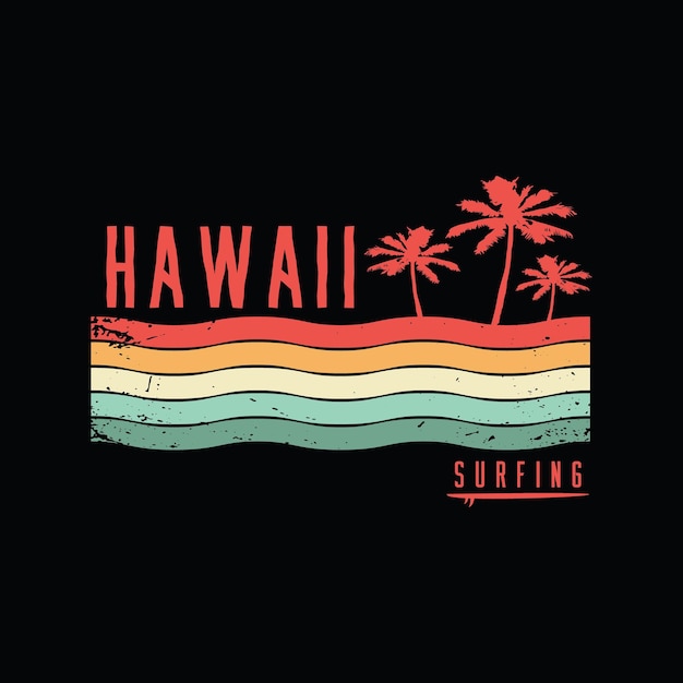 Tipografía de ilustración hawaiana perfecta para el diseño de camisetas