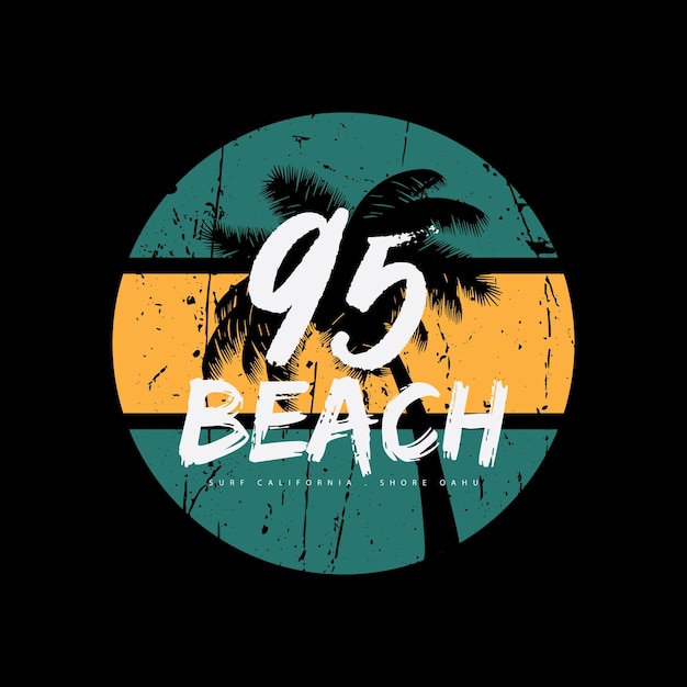 Vector tipografía de ilustración de playa california perfecta para el diseño de camisetas