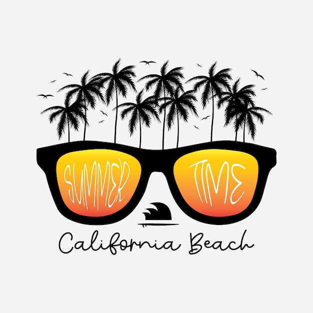 Tipografía de ilustración de playa de California perfecta para el diseño de camisetas