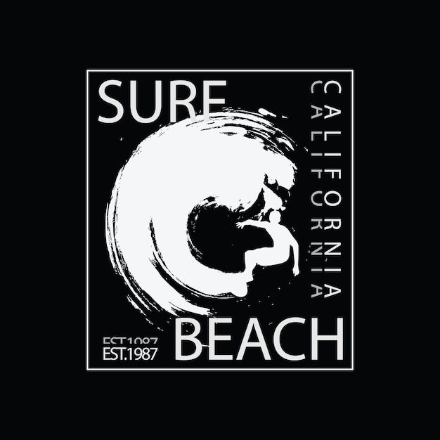 Tipografía de ilustración de surf de California. perfecto para diseñar camisetas, sudaderas con capucha, afiches, estampados