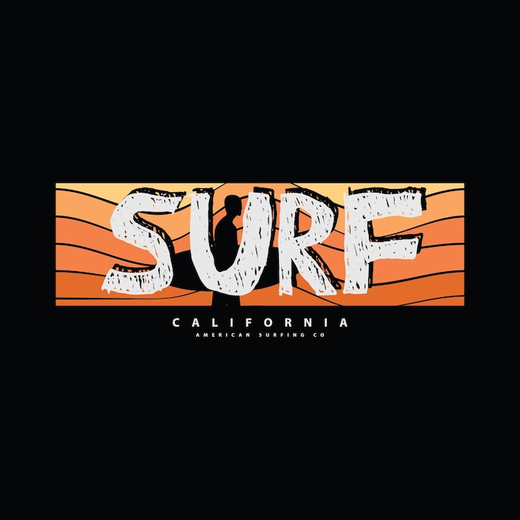 Vector tipografía de ilustración de surf de california. perfecto para el diseño de camisetas