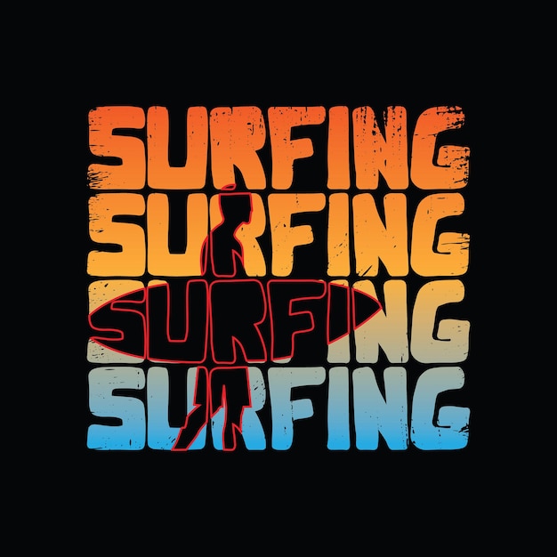 Tipografía de ilustración de surf. perfecto para el diseño de camisetas