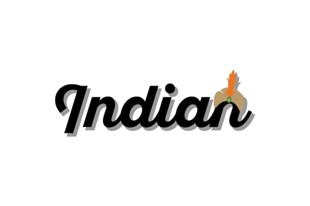 Tipografía india con diseño de logotipo de turbante