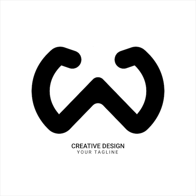 Tipografía de letra W creativa elegante marca moderna diseño de logotipo de arte de línea mínima única