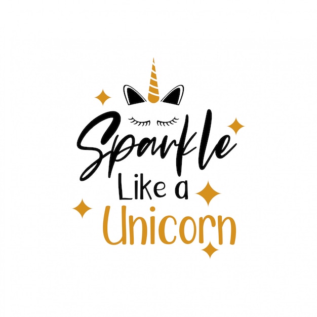 Tipografía de letras de cita de unicornio