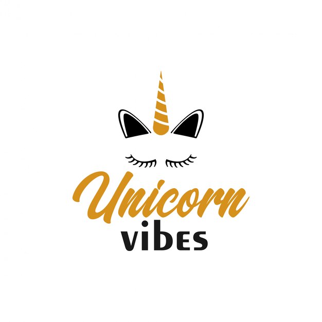 Tipografía de letras de cita de unicornio