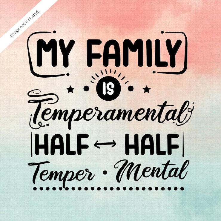 Vector tipografía de letras de citas familiares