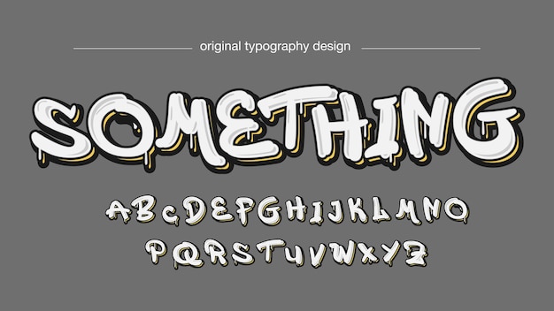 Tipografía de letras de graffiti blanco