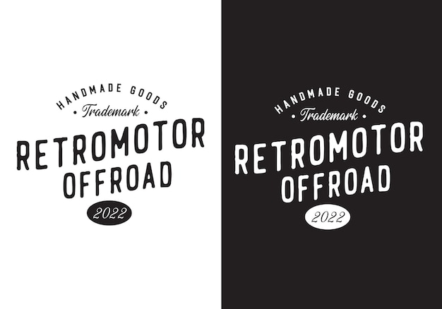 Tipografía Logo Retro Motor off Road Vector Ilustración Plantilla con color blanco negro Diseño elegante Bueno para cualquier industria