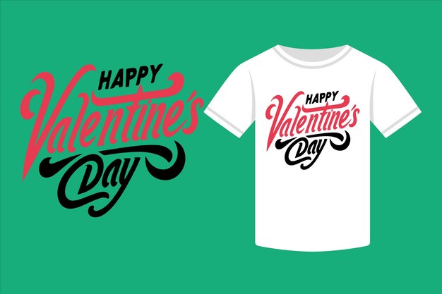 Tipografía minimalista Diseño de camiseta Feliz día de San Valentín.