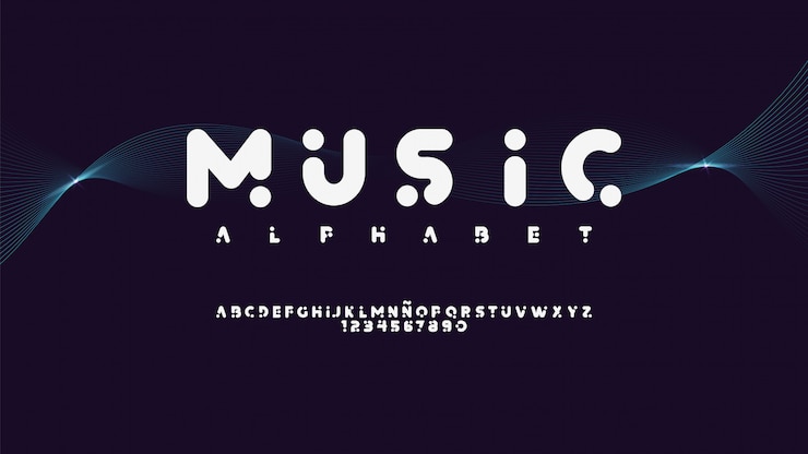 Vector tipografía moderna con estilo musical