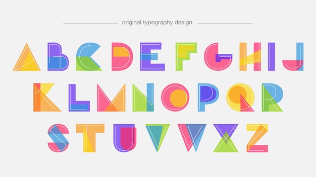 Tipografía moderna de formas abstractas coloridas