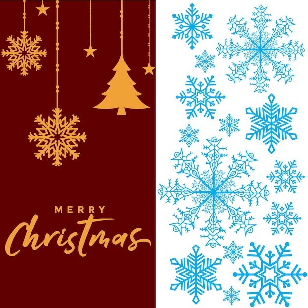Tipografía de Navidad y Año Nuevo en un fondo con copos de nieve Texto de Feliz Navidad