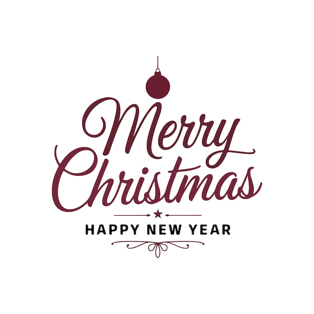 tipografía de Navidad feliz con elementos de diseño vectorial