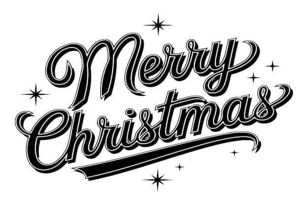 Tipografía de Navidad feliz de vector gratuito Diseño de letras
