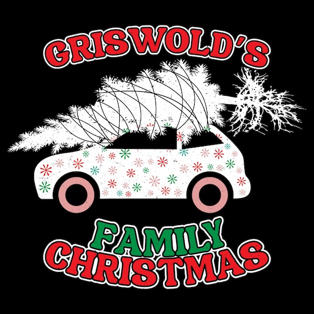 Tipografía de Navidad plantilla de impresión de camiseta vintage