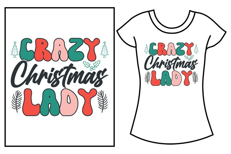 Vector la tipografía navideña de la camiseta de color retro