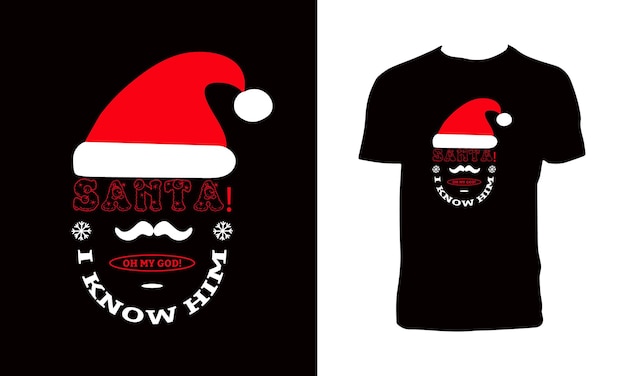Tipografía navideña y diseño de camiseta decorativa