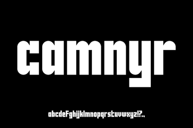 Tipografía en negrita vectorial de fuentes condensadas