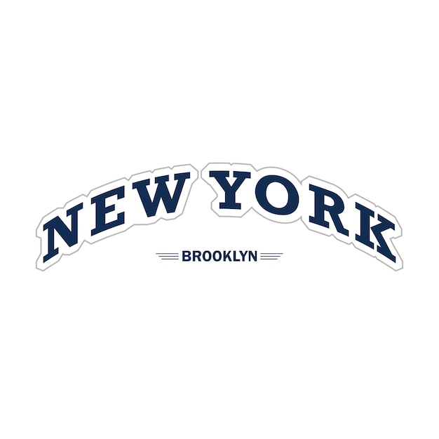 Tipografía de Nueva York para camiseta. Camiseta con estampado de eslogan Varsity, ropa de calle. Gráficos antiguos