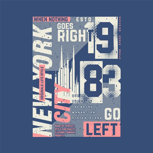 tipografía de nueva york con tema de ciudad urbana.