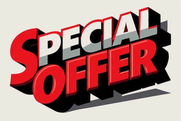 tipografía de oferta especial etiqueta o logotipo diseño de estandarte obra de arte