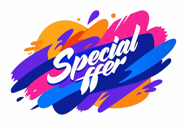 tipografía de oferta especial etiqueta o logotipo diseño de estandarte obra de arte