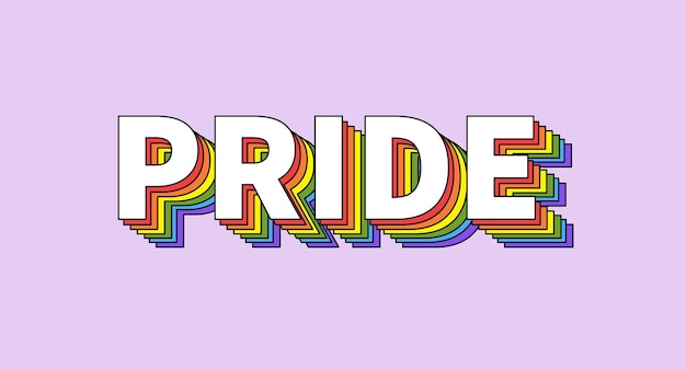 Tipografía del orgullo LGBT Mes del orgullo en junio Letras de texto coloridas