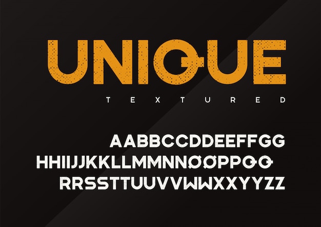 Tipografía de pantalla industrial con textura grunge vector único, superior