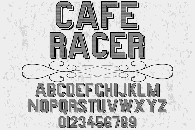 Tipografía retro etiqueta diseño cafe racer