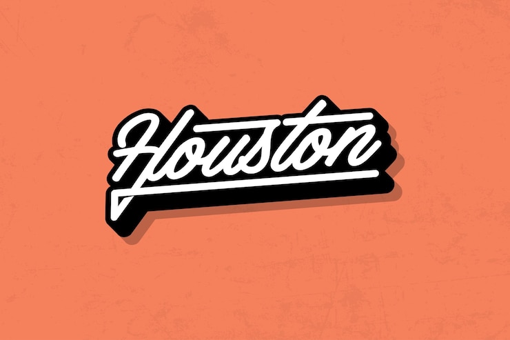 Vector la tipografía retro de houston