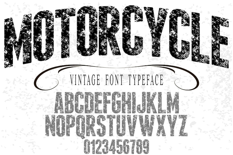 Vector tipografía retro tipografía diseño motocicleta