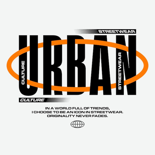 Tipografía de ropa de calle diseño de plantillas de ilustración urbana