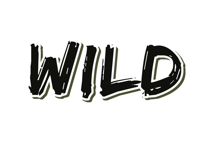 Vector tipografía salvaje con estilo de letras grunge vintage en el fondo
