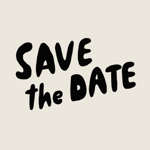 La tipografía de Save Date con un estilo de diseño minimalista