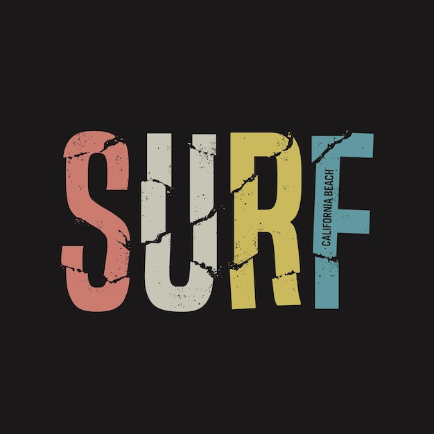 tipografía de surf diseño abstracto gráficos para imprimir camisetas prendas de vestir cartel de fondo