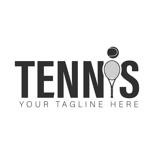 Tipografía de tenis vector de tenis vector de tenis pelota de tenis silueta logotipo de tenis club de tenis
