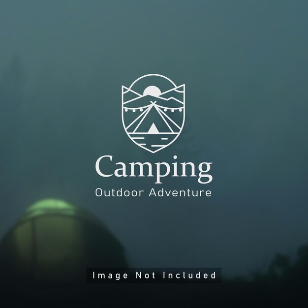 Tipografía de texto minimalista moderna arte de línea de moda diseño de logotipo de campamento sencillo ilustración vectorial