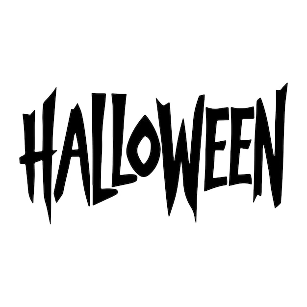 Tipografía única de Halloween Diseños de caligrafía vectorial de silueta para proyectos creativos