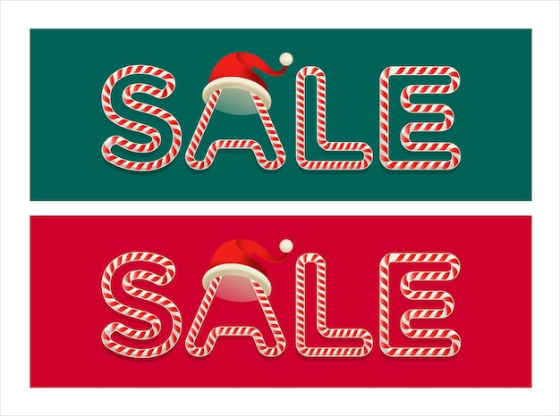 Tipografía de venta navideña con bastón de caramelo Compras navideñas