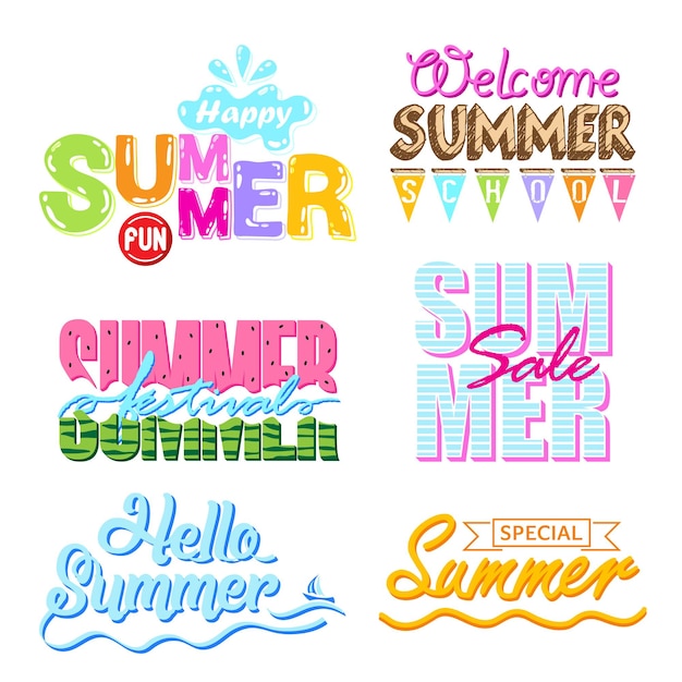 Vector tipografía de verano para banner de póster de volante, etc.